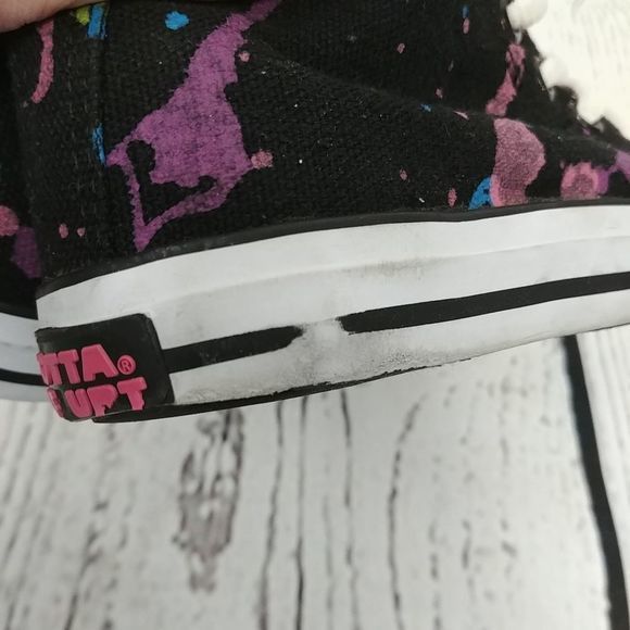 Gotta Flurt Black Paint Splatter High Top Sneakers - Picture 10 of 10